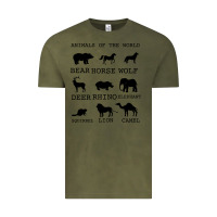 Vintage Olive Anımals Of The World Vintage Tee - Bettercallsaul