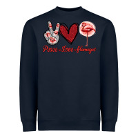 Navy Peace Love Flamingo Heavyweight Sweatshirt - Jasminsmagicworld