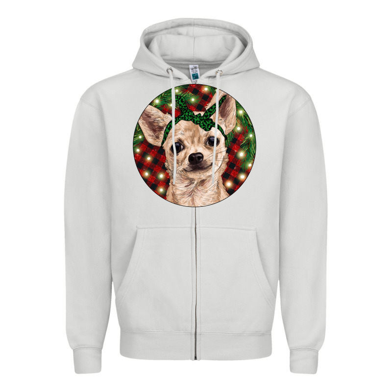 Christmas Chihuahua With Buffalo Plaid Zipper Hoodie by RanaPortraitStore | Teevron