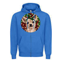True Royal Christmas Chihuahua With Buffalo Plaid Zipper Hoodie - RanaPortraitStore