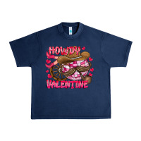 Navy Howdy Valentine Urban Heavy Tee - CowhideDigitalArt