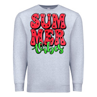 Heather Grey summer vibes watermelon Premium Sweatshirt - Jasminsmagicworld