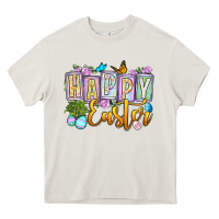 Cream Happy Easter Heavy Core Tee - OliviaCreatesArt