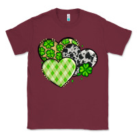 Burgundy St. Patrick's Day cowhide hearts Classic Tee - OliviaCreatesArt