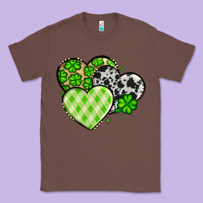 St. Patrick's Day Cowhide Hearts Classic Tee Designed By Oliviacreatesart