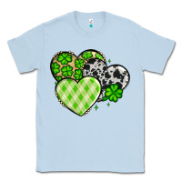Dusty Blue St. Patrick's Day cowhide hearts Classic Tee - OliviaCreatesArt