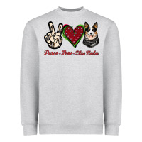 Heather Grey Peace Love Blue Heeler Heavyweight Sweatshirt - Jasminsmagicworld