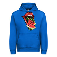 Cobalt Watermelon Tongue Urban Hoodie - Jasminsmagicworld