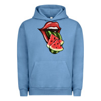 Pigment Pebble Blue Watermelon Tongue Urban Hoodie - Jasminsmagicworld