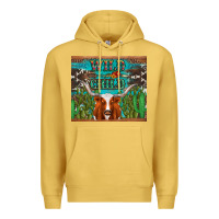 Antique Gold whild child longhorn  cactus cowhide Premium Hoodie - Artiststas