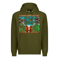 Army Green whild child longhorn  cactus cowhide Premium Hoodie - Artiststas