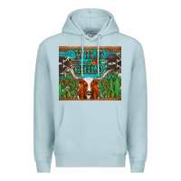 Blue Mist whild child longhorn  cactus cowhide Premium Hoodie - Artiststas