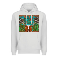 Dove Grey whild child longhorn  cactus cowhide Premium Hoodie - Artiststas