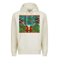 Oatmeal Heather whild child longhorn  cactus cowhide Premium Hoodie - Artiststas