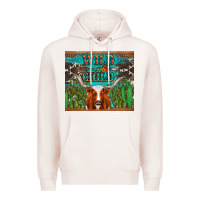 Pale Pink whild child longhorn  cactus cowhide Premium Hoodie - Artiststas