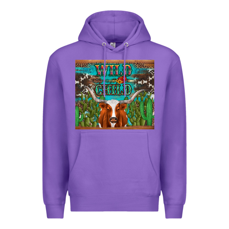 Whild Child Longhorn  Cactus Cowhide Premium Hoodie by Artiststas | Teevron