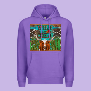 Whild Child Longhorn  Cactus Cowhide Premium Hoodie Designed By Artiststas