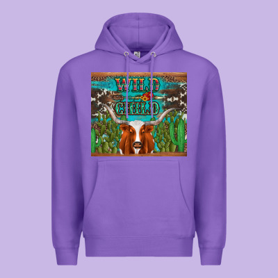 Whild Child Longhorn  Cactus Cowhide Premium Hoodie Designed By Artiststas