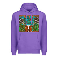 Purple whild child longhorn  cactus cowhide Premium Hoodie - Artiststas