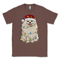 Chestnut white pomeranian with christmas lights Classic Tee - RanaPortraitStore