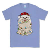 Colony Blue white pomeranian with christmas lights Classic Tee - RanaPortraitStore