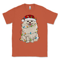 Copper white pomeranian with christmas lights Classic Tee - RanaPortraitStore