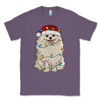 Lavender white pomeranian with christmas lights Classic Tee - RanaPortraitStore