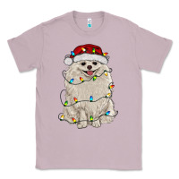Lilac white pomeranian with christmas lights Classic Tee - RanaPortraitStore
