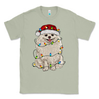 Matcha white pomeranian with christmas lights Classic Tee - RanaPortraitStore
