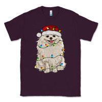 Plum white pomeranian with christmas lights Classic Tee - RanaPortraitStore