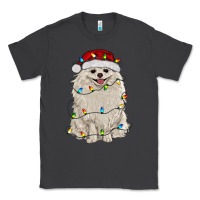 White Pomeranian With Christmas Lights Classic Tee | Teevron