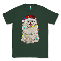 Sports Green white pomeranian with christmas lights Classic Tee - RanaPortraitStore