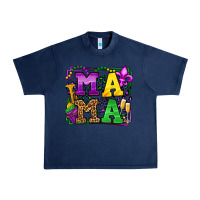 Navy Mardi Gras leopard frame mama Mother's Day Urban Heavy Tee - LillyAllenDesigns