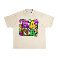 Mardi Gras Leopard Frame Mama Mother's Day Urban Heavy Tee | Teevron