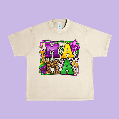 Mardi Gras Leopard Frame Mama Mother's Day Urban Heavy Tee Designed By Lillyallendesigns