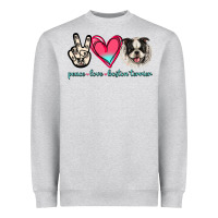 Peace Love Boston Terrier Heavyweight Sweatshirt | Teevron