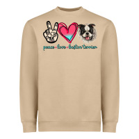 Mushroom Peace Love Boston Terrier Heavyweight Sweatshirt - Jasminsmagicworld