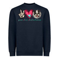 Navy Peace Love Boston Terrier Heavyweight Sweatshirt - Jasminsmagicworld