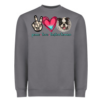 Storm Peace Love Boston Terrier Heavyweight Sweatshirt - Jasminsmagicworld
