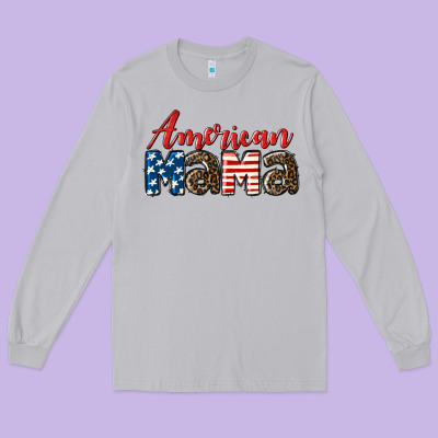 Western American Mama Mother's Day Long Sleeve Tee Designed By Lillyallendesigns