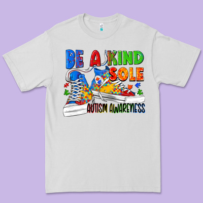 Be A Kind Sole Autism Awareness Premium Tee Designed By Fadigitalartstudio