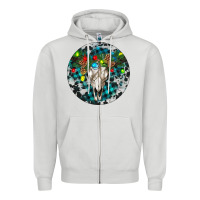 Dove Grey Bull Skull Christmas Zipper Hoodie - RanaPortraitStore