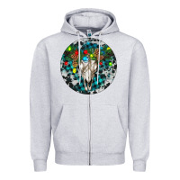 Heather Grey Bull Skull Christmas Zipper Hoodie - RanaPortraitStore