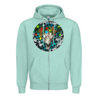 Seafoam Bull Skull Christmas Zipper Hoodie - RanaPortraitStore