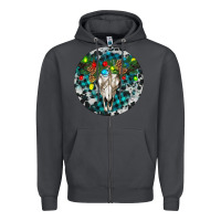 Smoke Bull Skull Christmas Zipper Hoodie - RanaPortraitStore