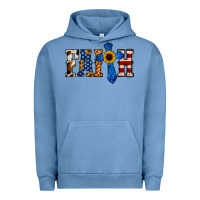 Pigment Pebble Blue American Flag Faith Urban Hoodie - Jasminsmagicworld
