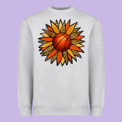 Basketball Sunflower Heavyweight Sweatshirt Designed By Jasminsmagicworld