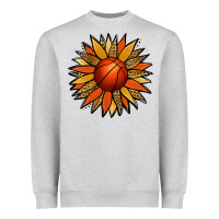 Heather Grey Basketball Sunflower Heavyweight Sweatshirt - Jasminsmagicworld
