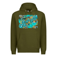 Army Green gemstone cowhide glitter background Premium Hoodie - Artiststas