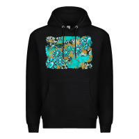 Black gemstone cowhide glitter background Premium Hoodie - Artiststas